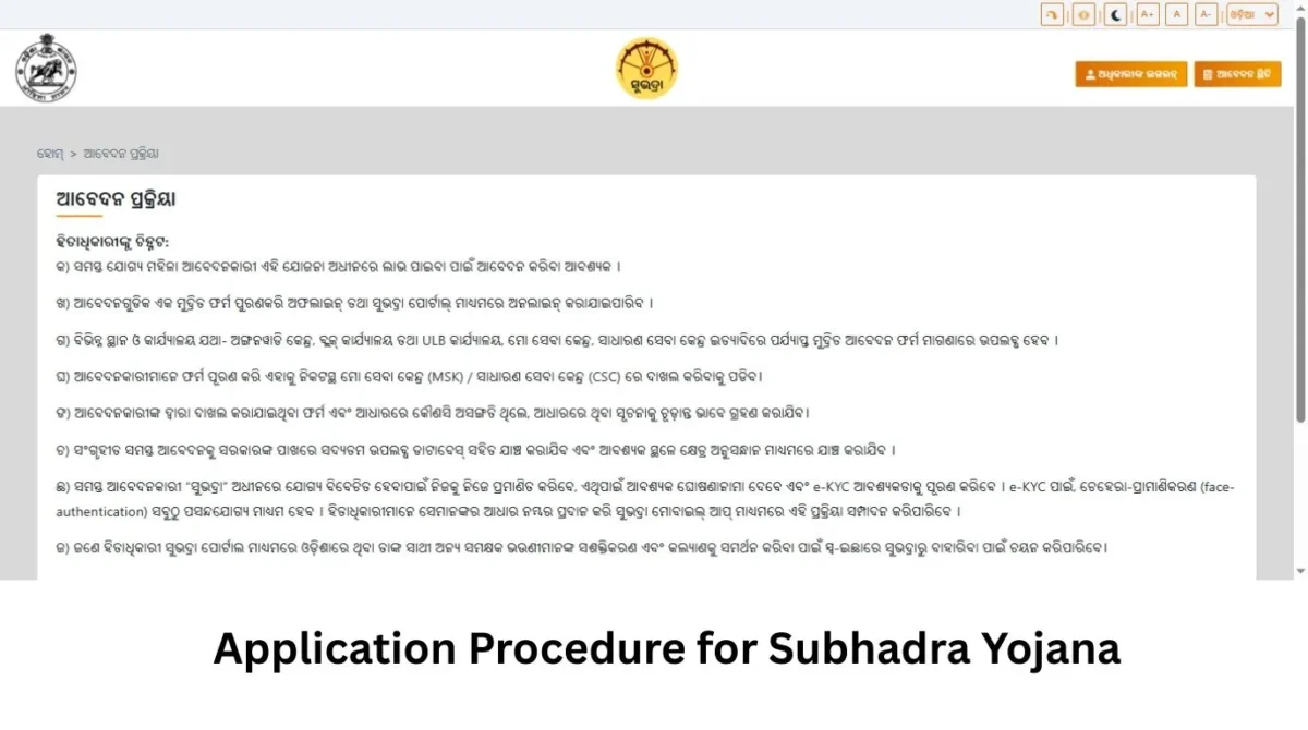 Subhadra Yojana Odisha: Apply Online, Eligibility, ₹50,000 Benefit, Status & Beneficiary List 2 Subhadra Yojana application process Odisha apply online form CSC MSK portal